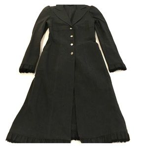 BETSEY JOHNSON denim vintage ruffle trench