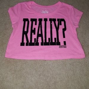 Justice pink REALLY? crop top