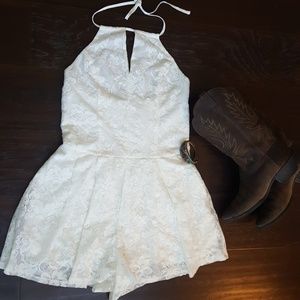 White lace Hollister romper NWOT
