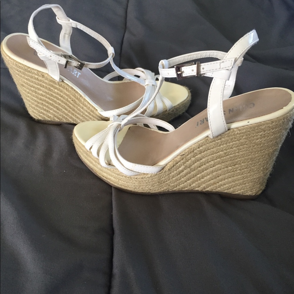 Strapped wedge heels