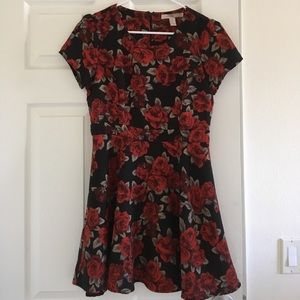 Red rose skater dress