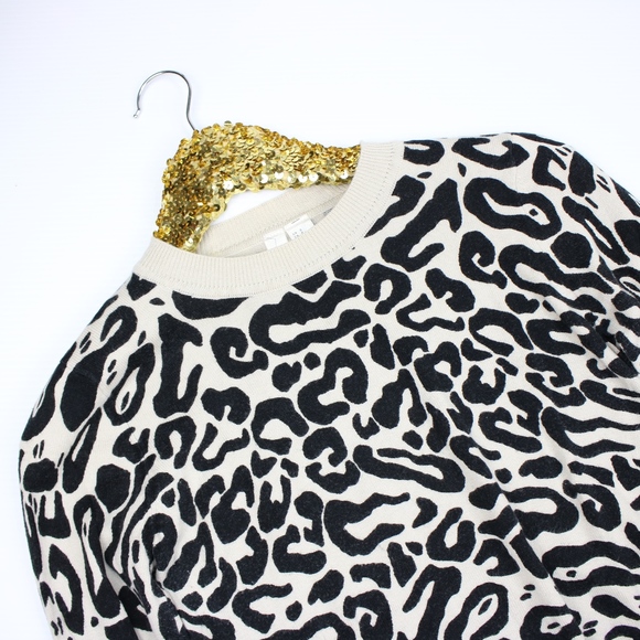 Forever 21 Beige and Black Animal Print Sweater - Picture 2 of 5