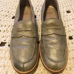 Sale! Johnston & Murphy Metallic Silver Loafers