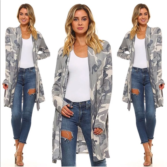 Last one! Camo long open cardigan - Picture 2 of 4