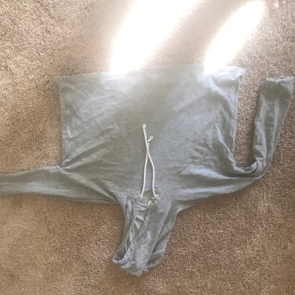 Gray sweater crop top