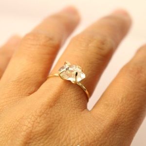 Herkimer Diamond Ring 14k Gold