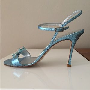 Badgley Mischka Metalic Blue Stilletos.