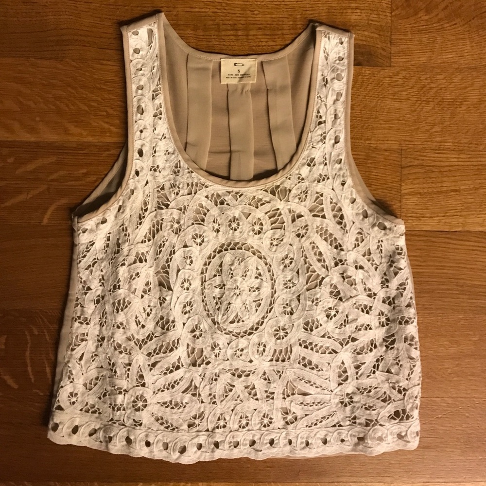 Pins and Needles white and nude tank