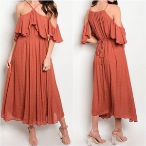 Cold Shoulder Halter Dress