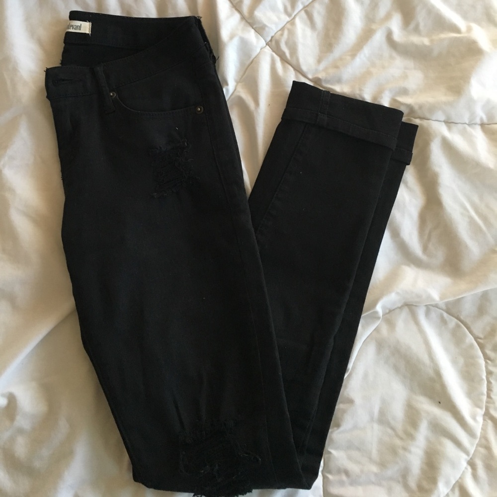 black rip skinny jeans
