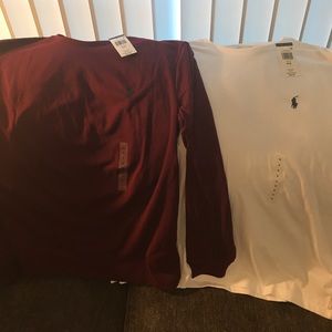 2 NWT Polo long sleeve men's shirts Size Medium
