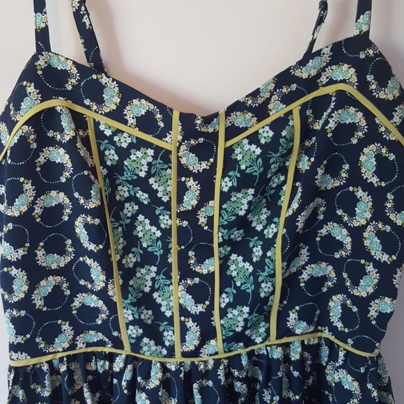 LC blue and green floral dress - Picture 2 of 4