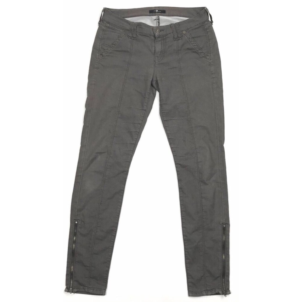 7 For All Mankind Grey Stretch Leggings Size 26