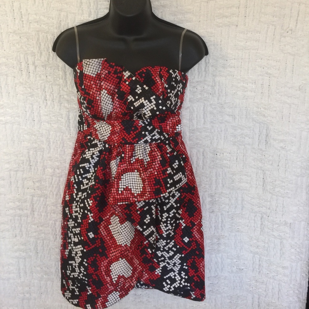 Rubber Ducky Strapless Cocktail Dress Small
