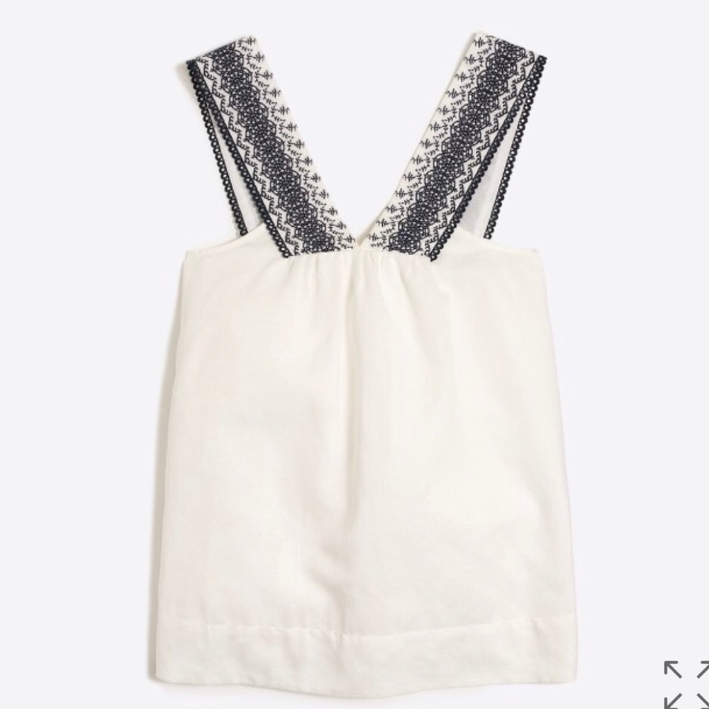 J. Crew Factory Embroidered V Neck Shell