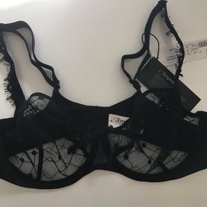 Empreinte black adjustable lace bra size 36C