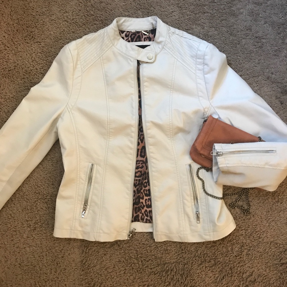 White/Cream Leather Jacket