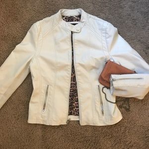 White/Cream Leather Jacket