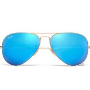 Medium blue mirror ray ban aviators