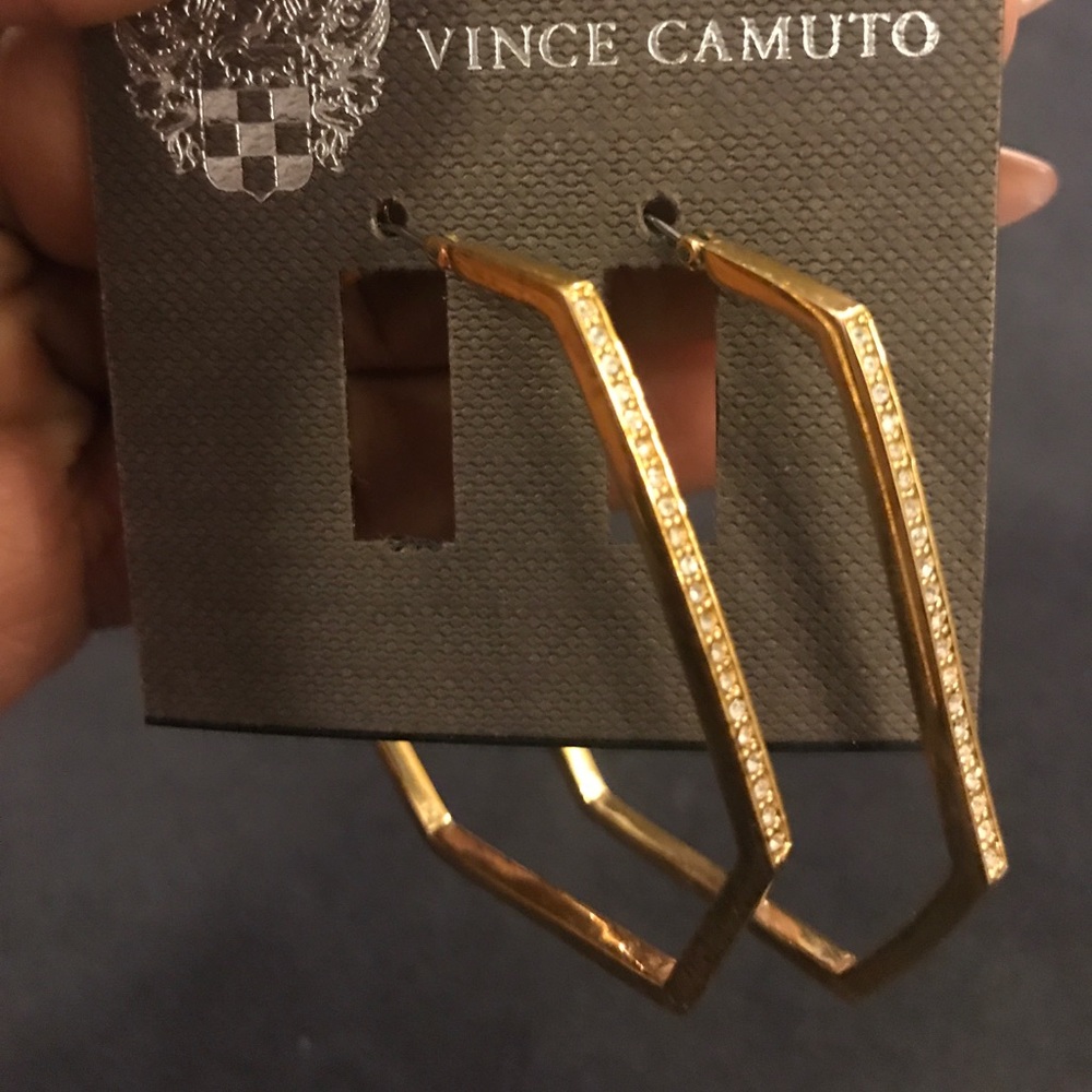 Vince Camuto Gold Glitz Hexagon Hoops