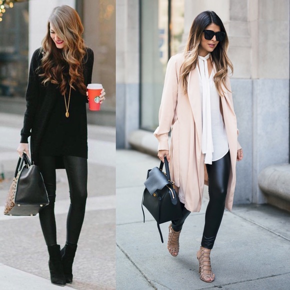 | MATTE FAUX LEATHER LEGGINGS | - Picture 5 of 6