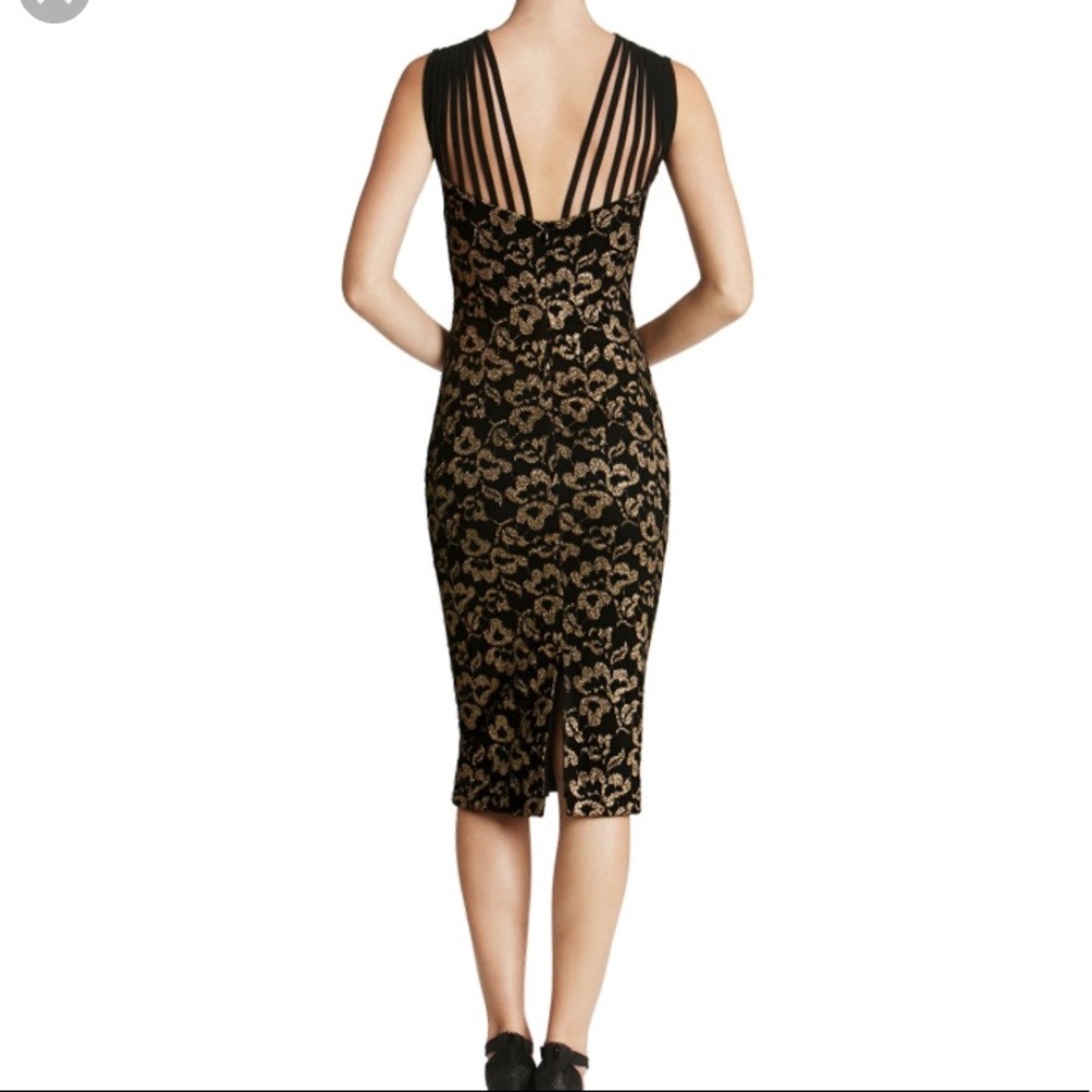 Metallic Lace Strappy Midi Dress - Picture 3 of 8