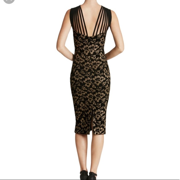 Metallic Lace Strappy Midi Dress - Picture 3 of 8