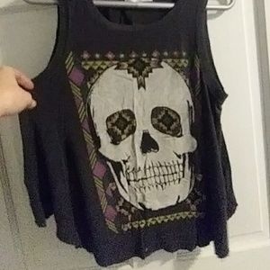 Flowy Skull Tank with Open Back