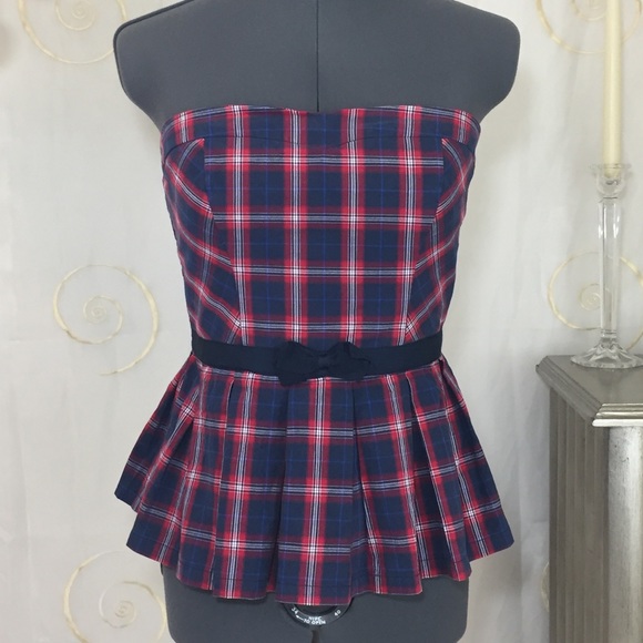 Abercrombie & Fitch Tops - Abercrombie & Fitch Peplum Plaid Top