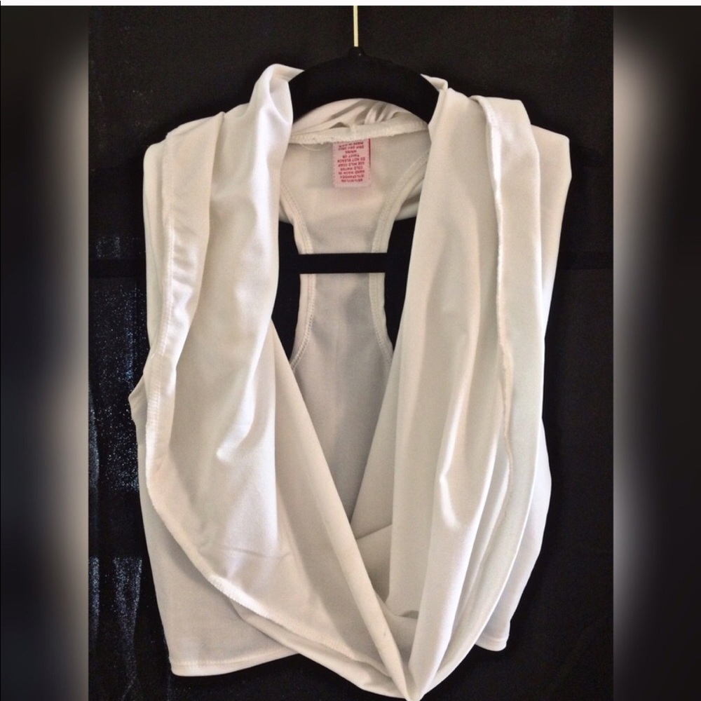 white draped crop top <3