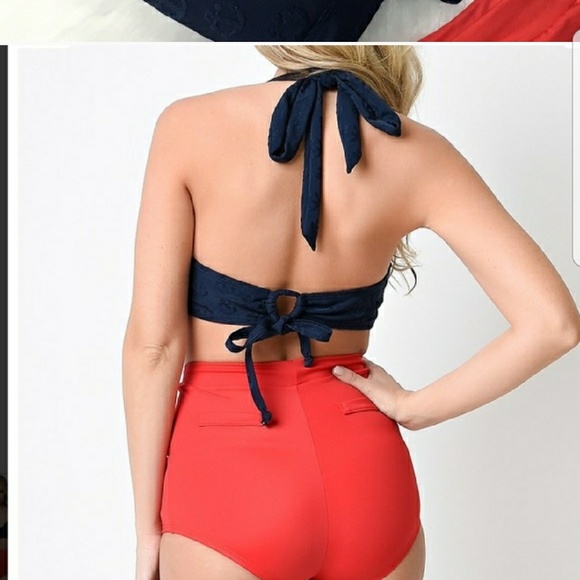 High Waist Pin Up Bikini Bottom only - Picture 2 of 5