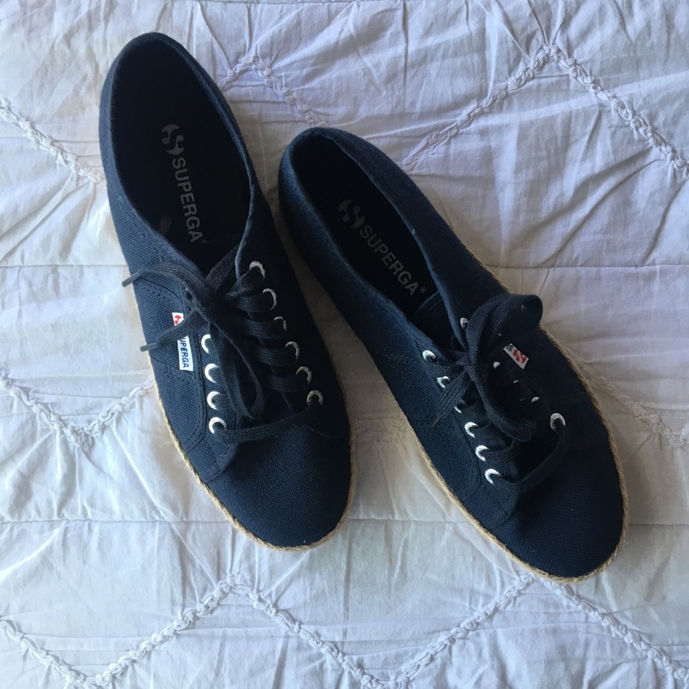 Navy Blue Superga Espadrilles