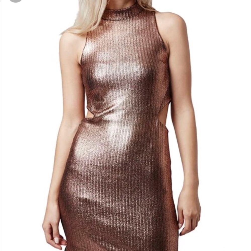 Topshop rose gold dress