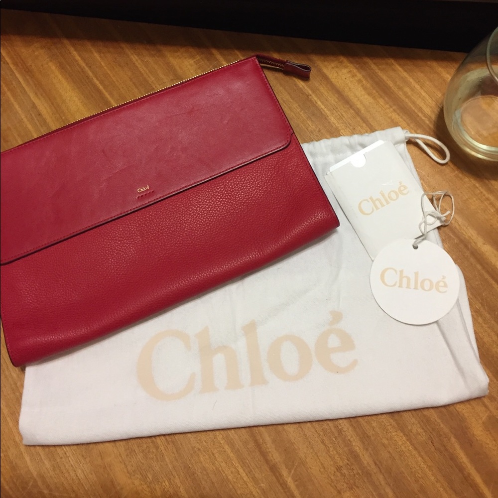 Tulip Red Chloe Clutch
