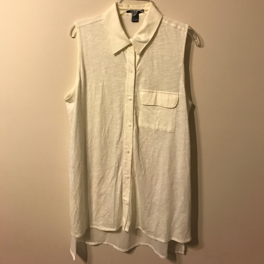 Off White Sleeveless Top
