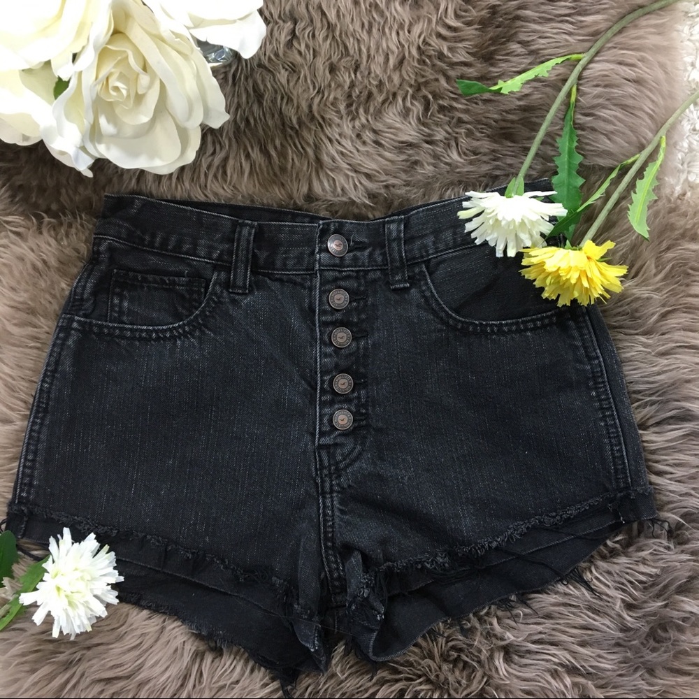 Hollister Black Denim High Waisted shorts