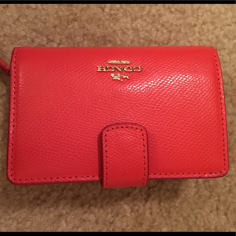 Coach leather red wallet