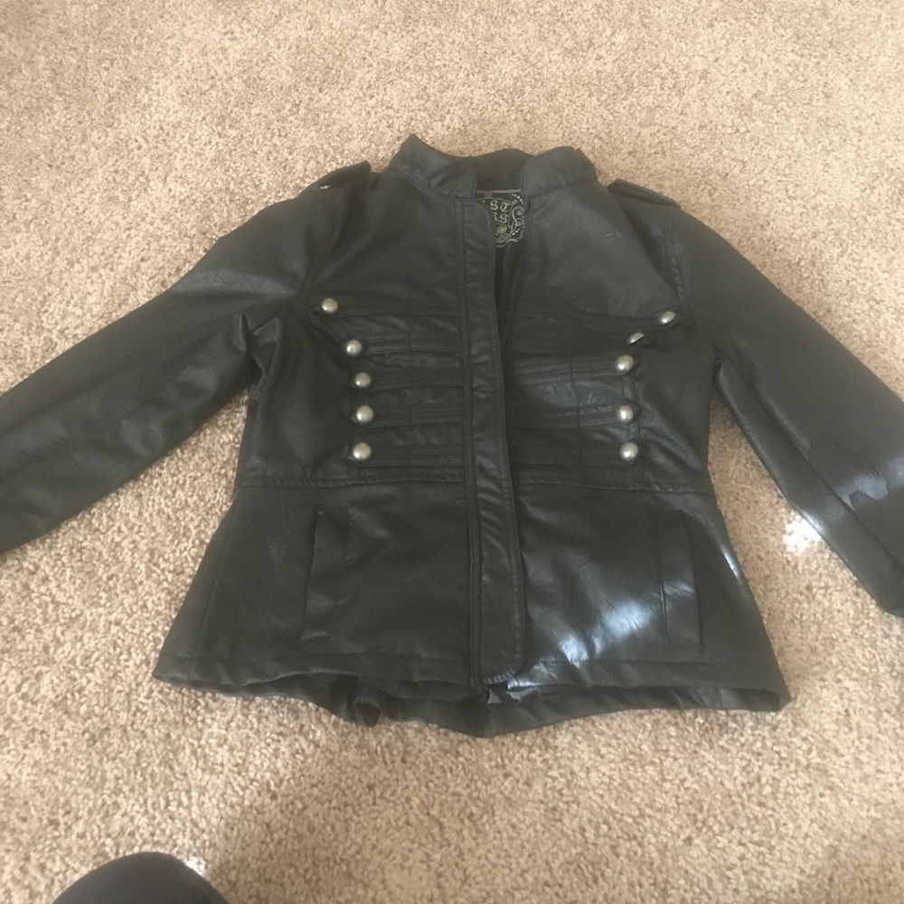 Black leather jacket