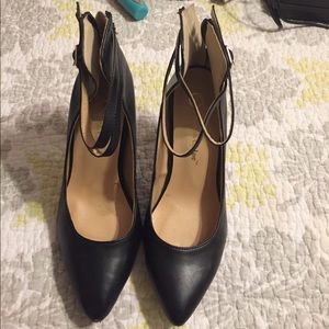 Black strappy heels