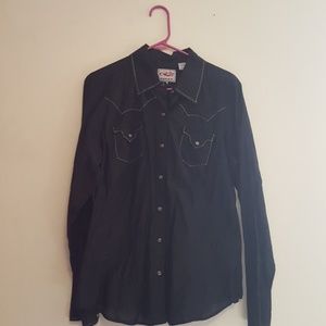 Roper Black Button Up