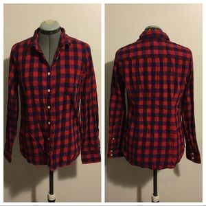 JCREW Perfect Shirt Red Flannel