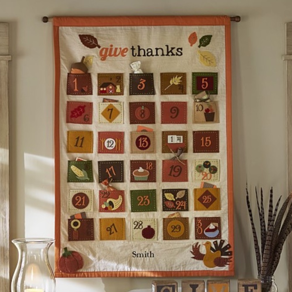 NWT Pottery Barn Thanksgiving countdown calendar