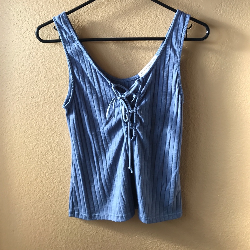 Lace-up Ribbed Tank