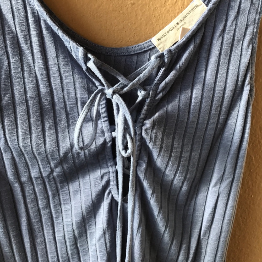 Lace-up Ribbed Tank - Picture 2 of 2