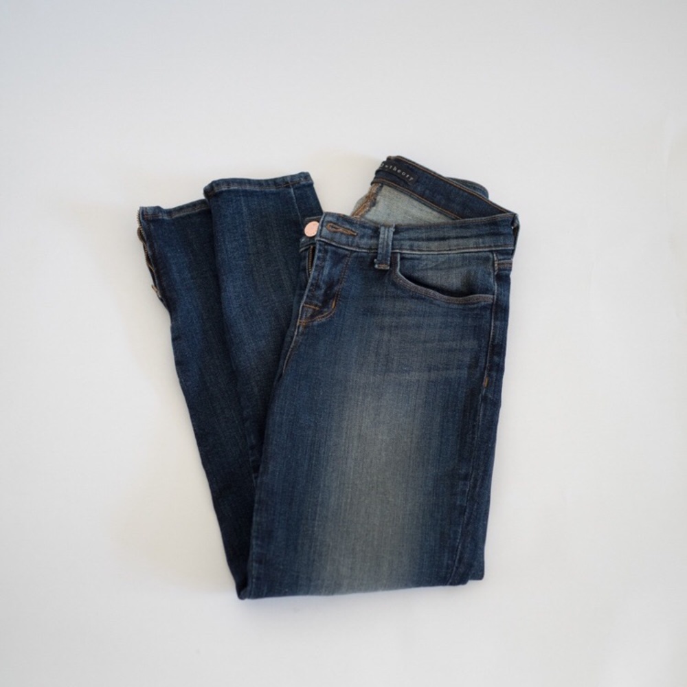 J Brand for Theory skinny crop ankle zip jeans