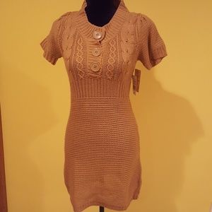 Tan sweater dress