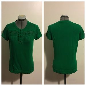 Banana Republic Green Short Sleeve Sweater