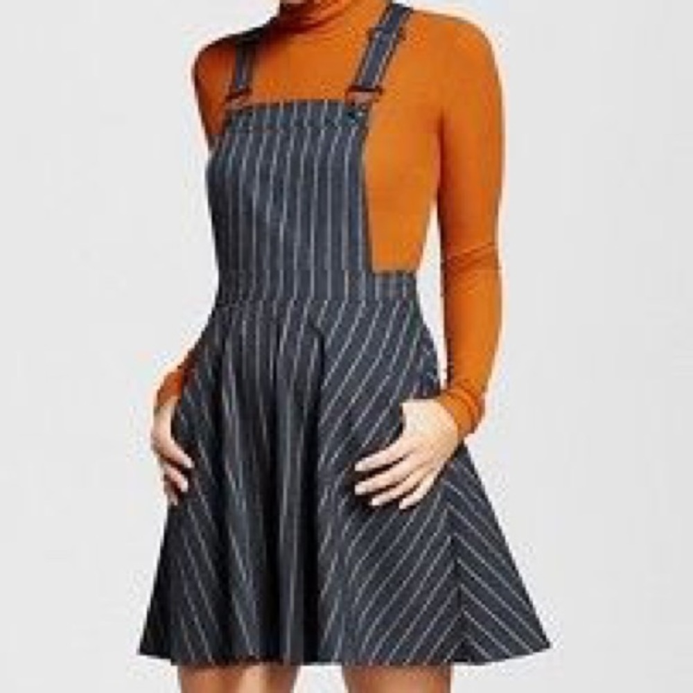 Xhilaration Striped Pinafore Overall Circle Skirt