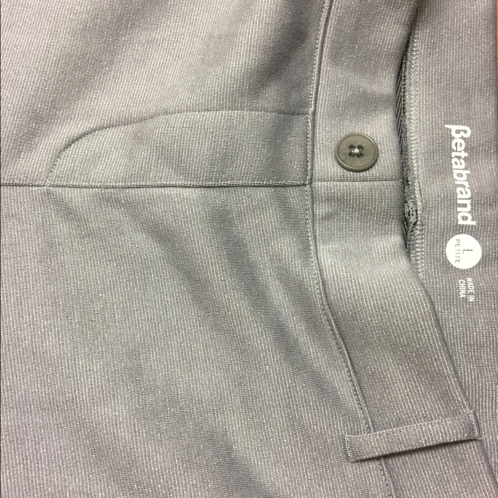 Betabrand silver boot cut pants.
