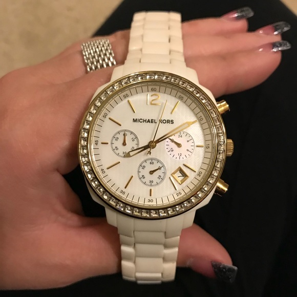 KORS Michael Kors Accessories - Michael Kors White/Gold Watch (women’s)